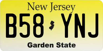 NJ license plate B58YNJ