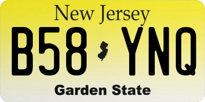 NJ license plate B58YNQ