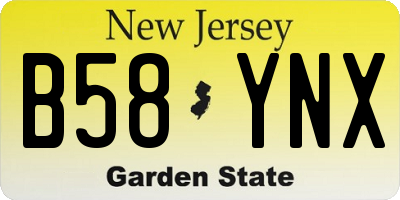 NJ license plate B58YNX
