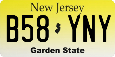 NJ license plate B58YNY
