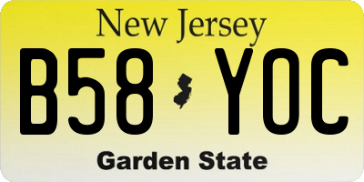 NJ license plate B58YOC