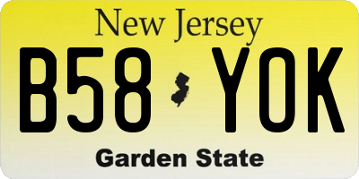 NJ license plate B58YOK