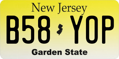 NJ license plate B58YOP