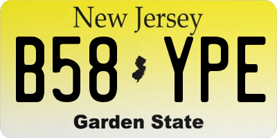 NJ license plate B58YPE
