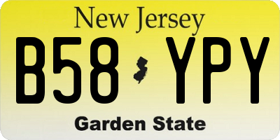 NJ license plate B58YPY