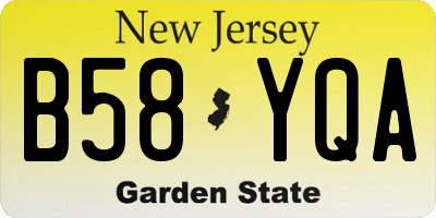 NJ license plate B58YQA
