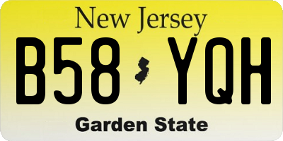 NJ license plate B58YQH