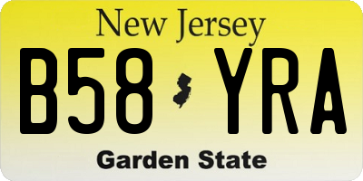 NJ license plate B58YRA