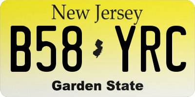 NJ license plate B58YRC