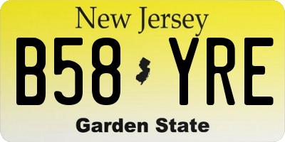 NJ license plate B58YRE