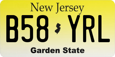 NJ license plate B58YRL