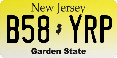 NJ license plate B58YRP
