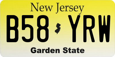 NJ license plate B58YRW