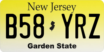 NJ license plate B58YRZ