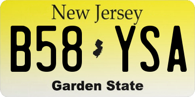 NJ license plate B58YSA