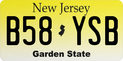 NJ license plate B58YSB