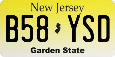 NJ license plate B58YSD