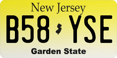 NJ license plate B58YSE