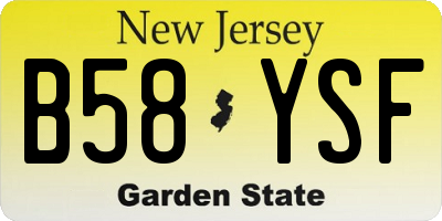 NJ license plate B58YSF