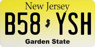 NJ license plate B58YSH
