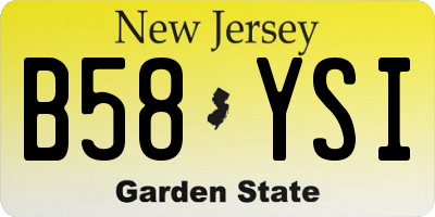 NJ license plate B58YSI