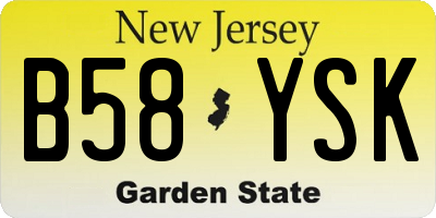NJ license plate B58YSK