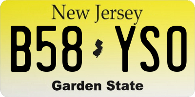 NJ license plate B58YSO