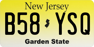 NJ license plate B58YSQ
