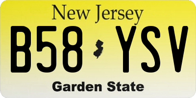 NJ license plate B58YSV