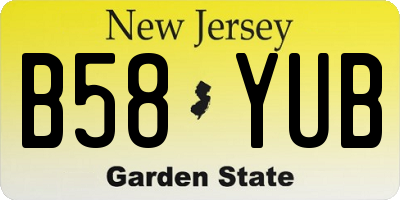 NJ license plate B58YUB
