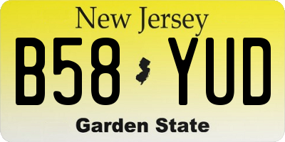 NJ license plate B58YUD