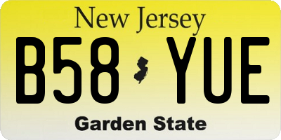 NJ license plate B58YUE