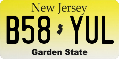 NJ license plate B58YUL