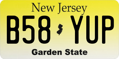 NJ license plate B58YUP