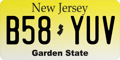 NJ license plate B58YUV
