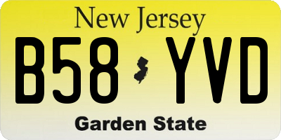 NJ license plate B58YVD