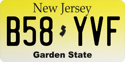 NJ license plate B58YVF