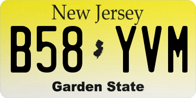NJ license plate B58YVM