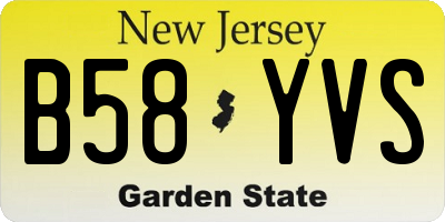 NJ license plate B58YVS