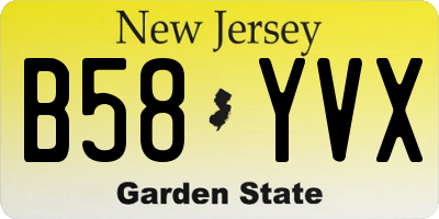 NJ license plate B58YVX