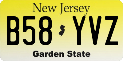 NJ license plate B58YVZ