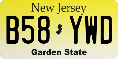 NJ license plate B58YWD