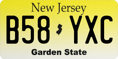 NJ license plate B58YXC