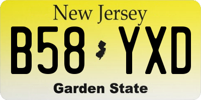 NJ license plate B58YXD