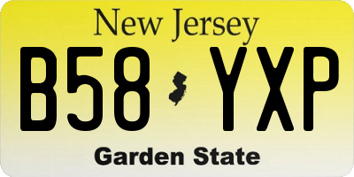 NJ license plate B58YXP