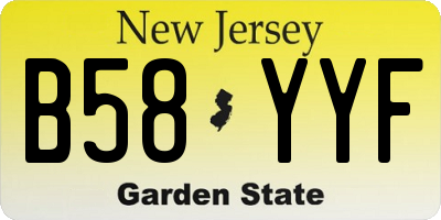 NJ license plate B58YYF