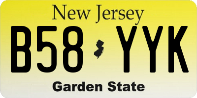 NJ license plate B58YYK