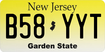NJ license plate B58YYT