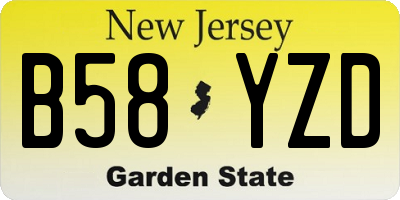 NJ license plate B58YZD