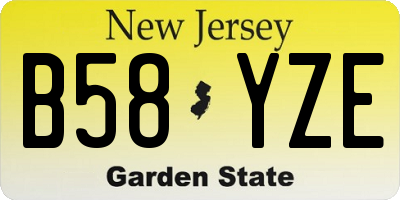 NJ license plate B58YZE